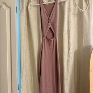 Mauve Sleeveless Twist-Front Dress